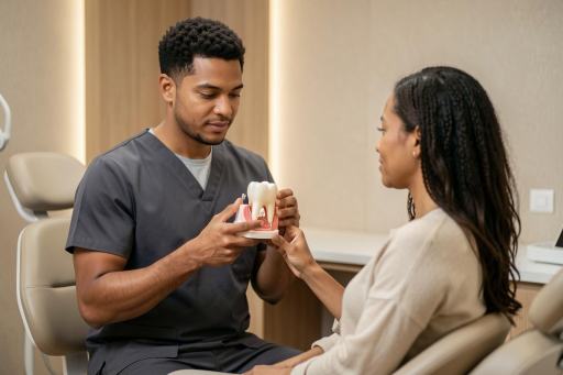 Dental Crown Procedure: Preparation, Temporary Crown, and Final Placement